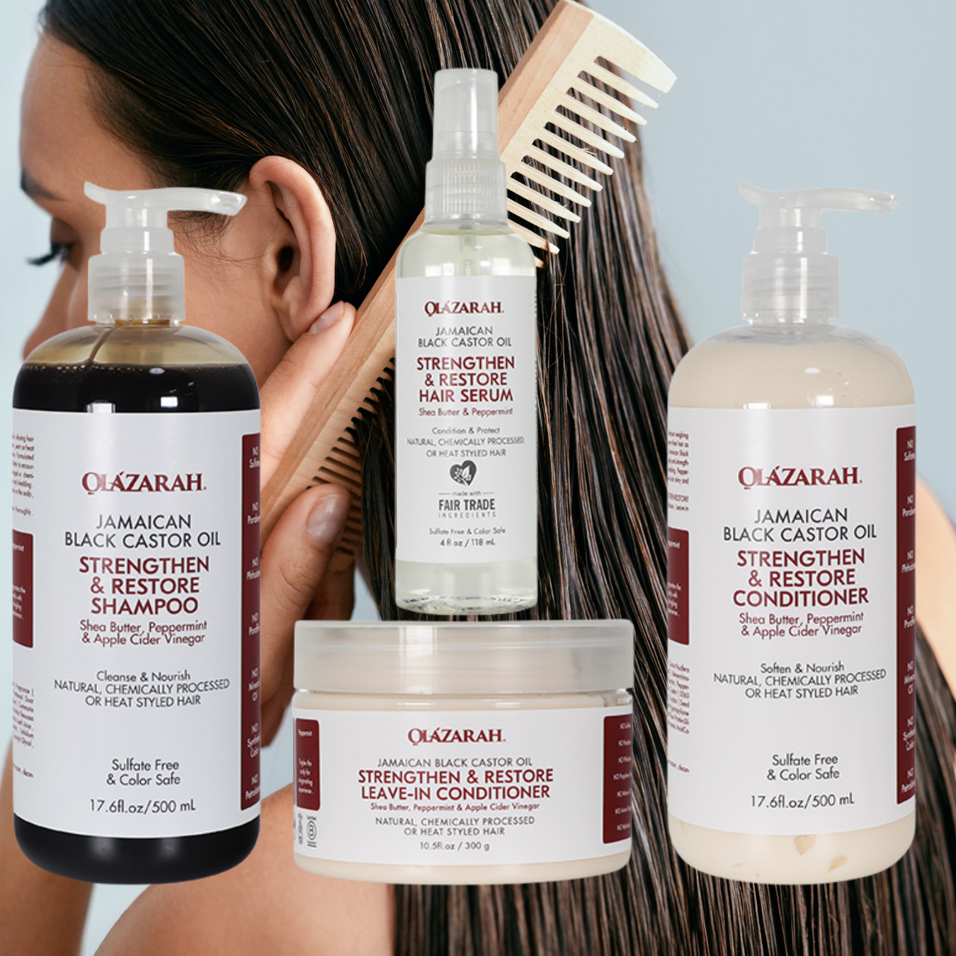 Jamaican Black Castor Oil Strengthen, Restore, Hair Care Bundle | Conditioner, Shampoo, Leave-in Conditioner, Oil/Serum