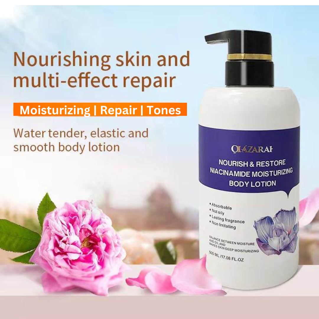Nourish & Restore Niacinamide Body Lotion - Hydrating, Anti-Aging Moisturizer for Smooth Skin, (2 pcs), 34 fl. oz