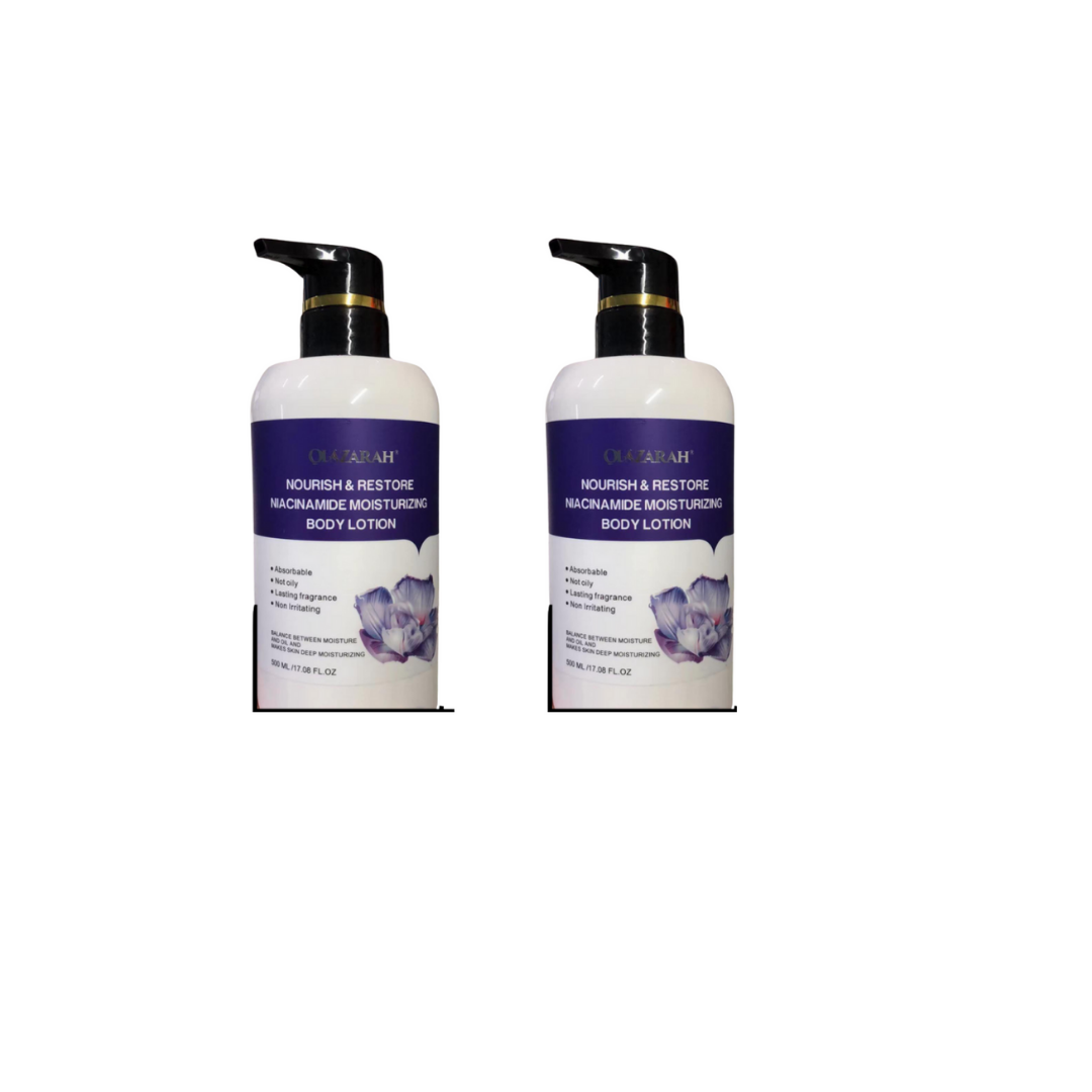Nourish & Restore Niacinamide Body Lotion - Hydrating, Anti-Aging Moisturizer for Smooth Skin, (2 pcs), 34 fl. oz