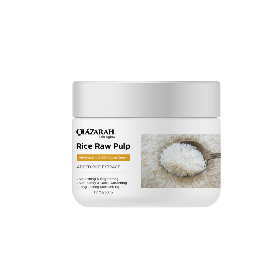Rice Raw Pulp Cream for Face for Women; Day Anti-Aging Moisturizing Cream, 1.07 oz