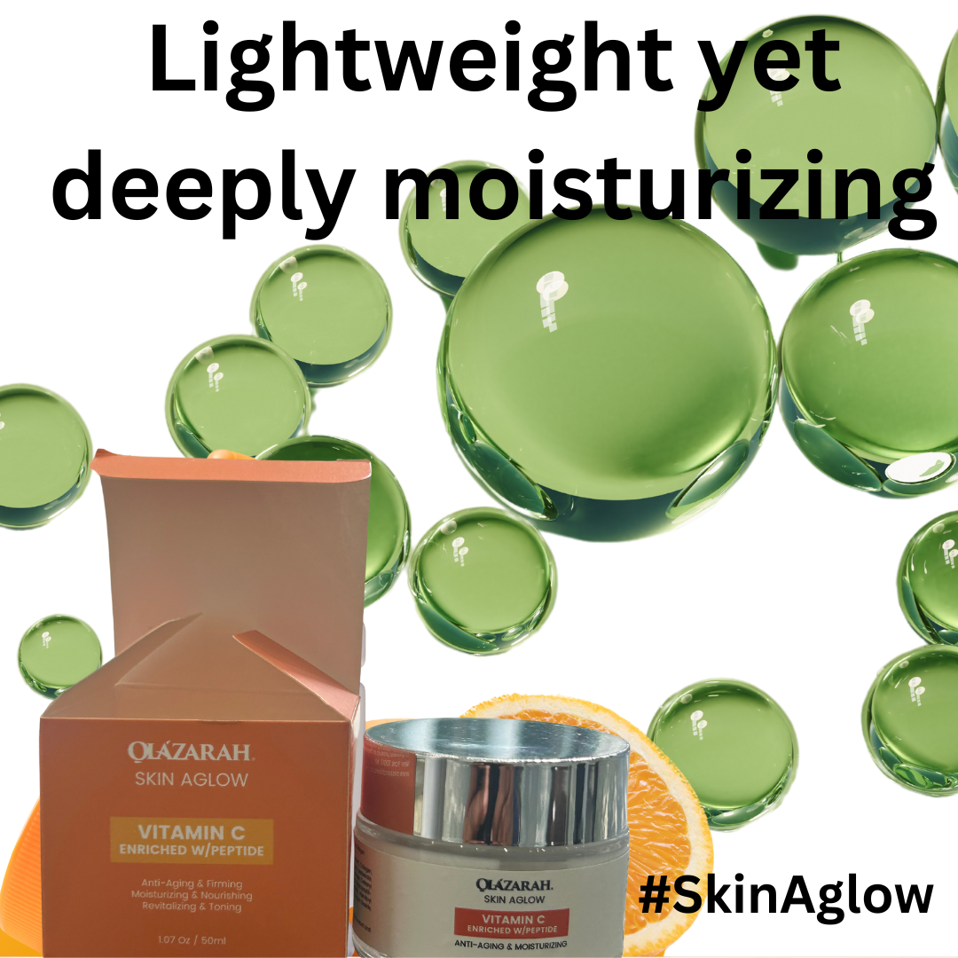 Skin Aglow Peptide-Infused Vitamin C Moisturizing Cream – Anti-Aging Skincare for Women, Firming & Brightening Formula, 1.07 ounce