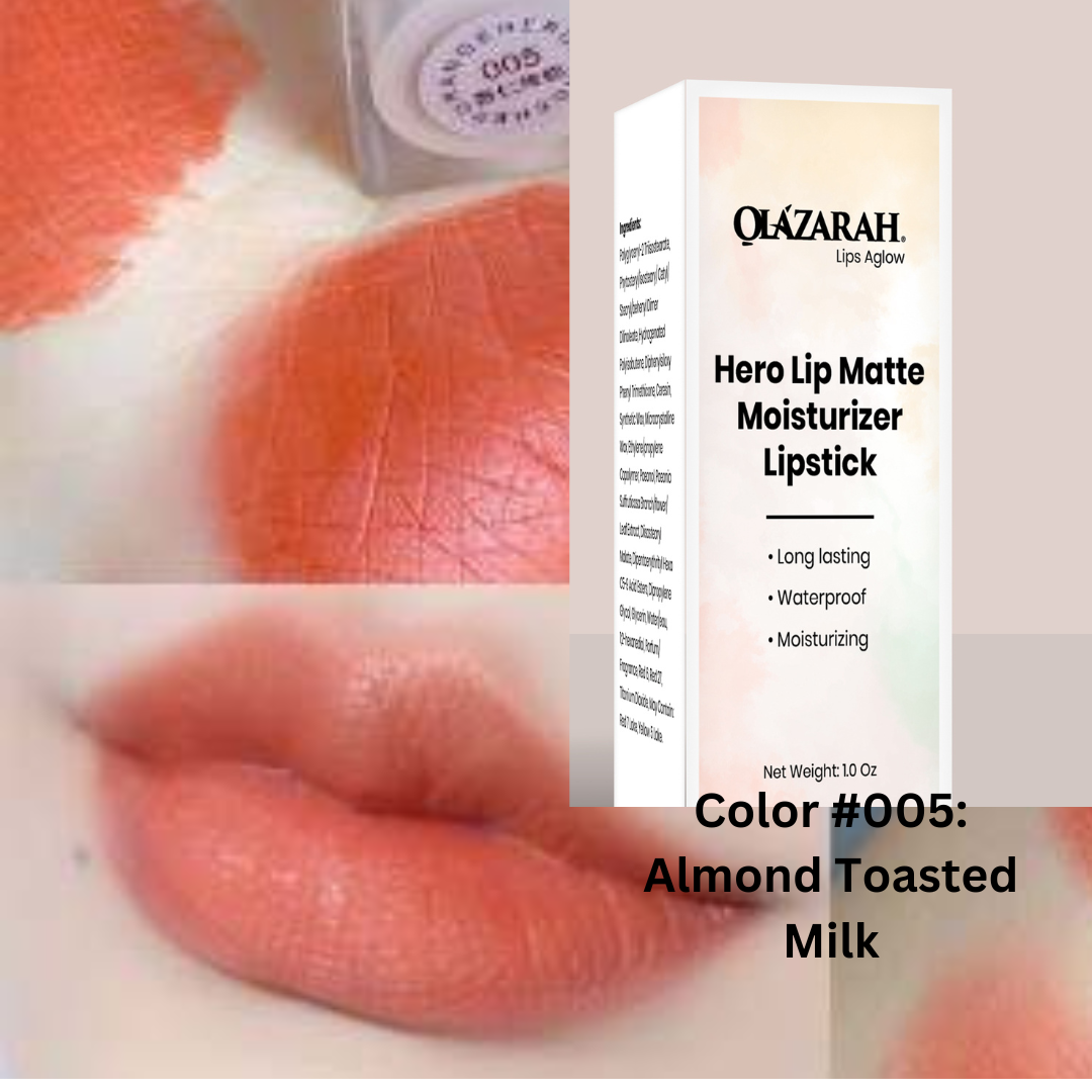Lip Matte Cream long lasting waterproof moisturizer formula lipstick (Color #005: Almond Toasted Milk), 1 oz