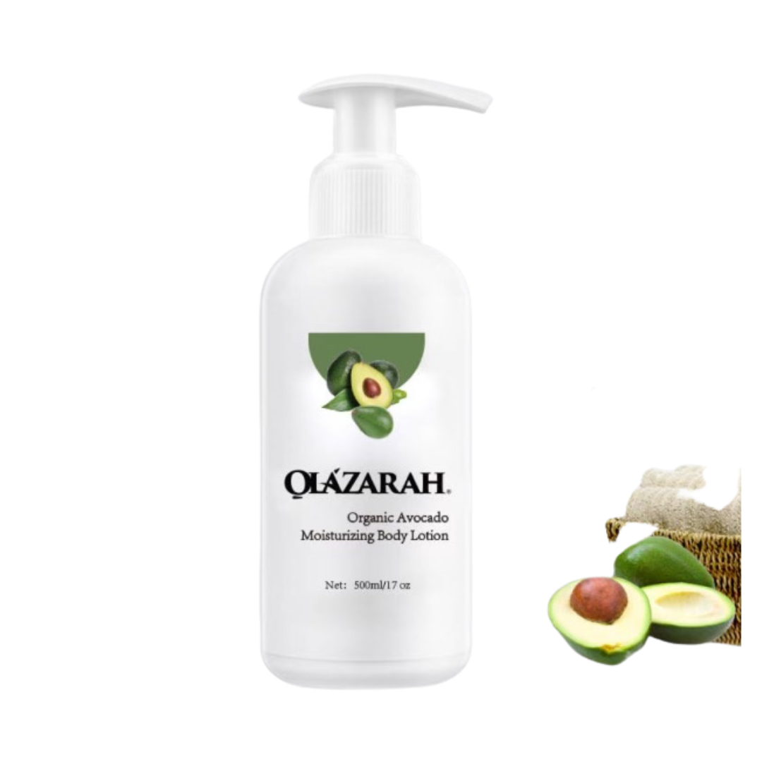 OlaZarah Organic Avocado Hydrating Moisturizing Lotion for All Skin Types, Suitable for Sensitive Skin, 17 oz