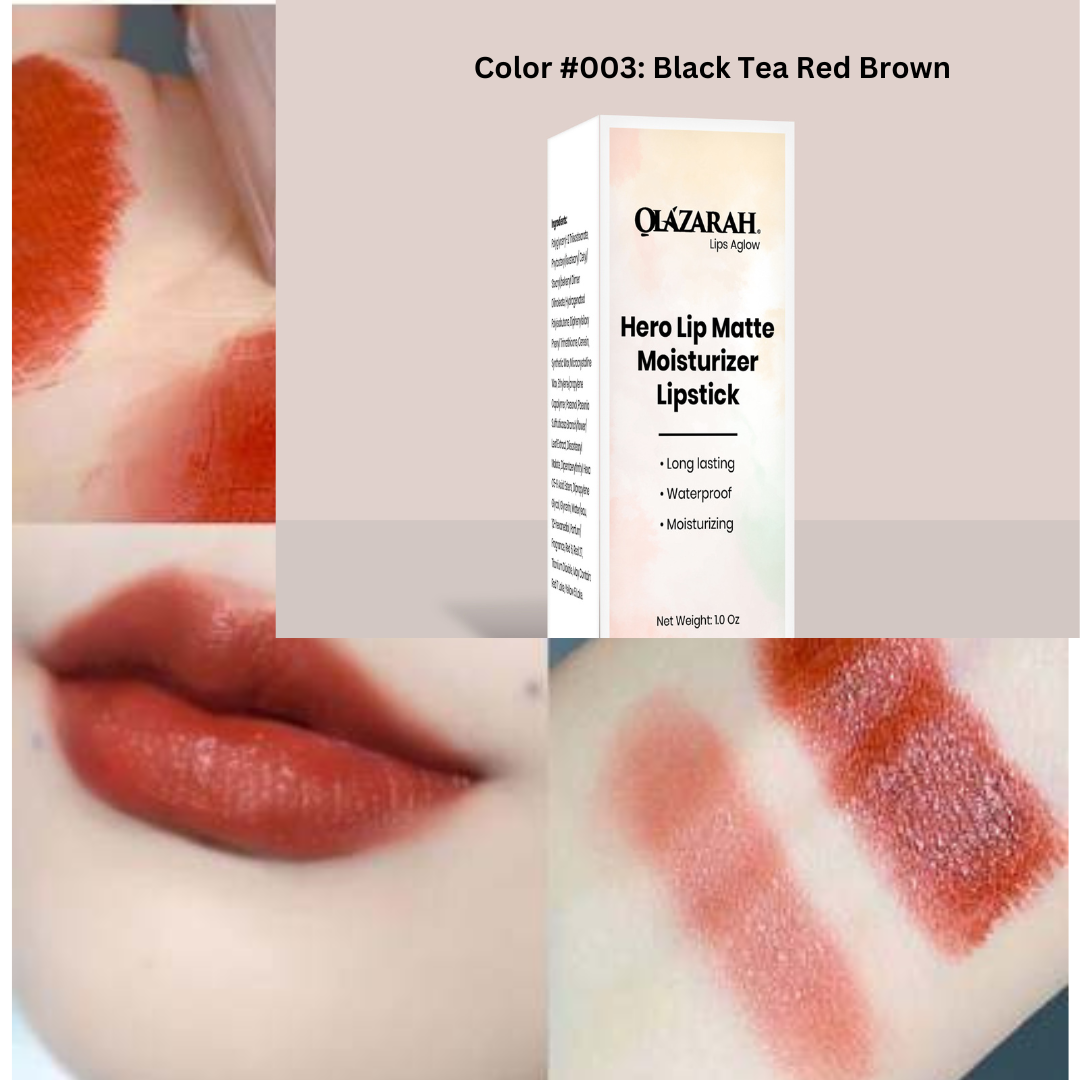 Lip Matte Cream long lasting waterproof moisturizer formula lipstick (Color #003: Black Tea Red Brown), 1 oz