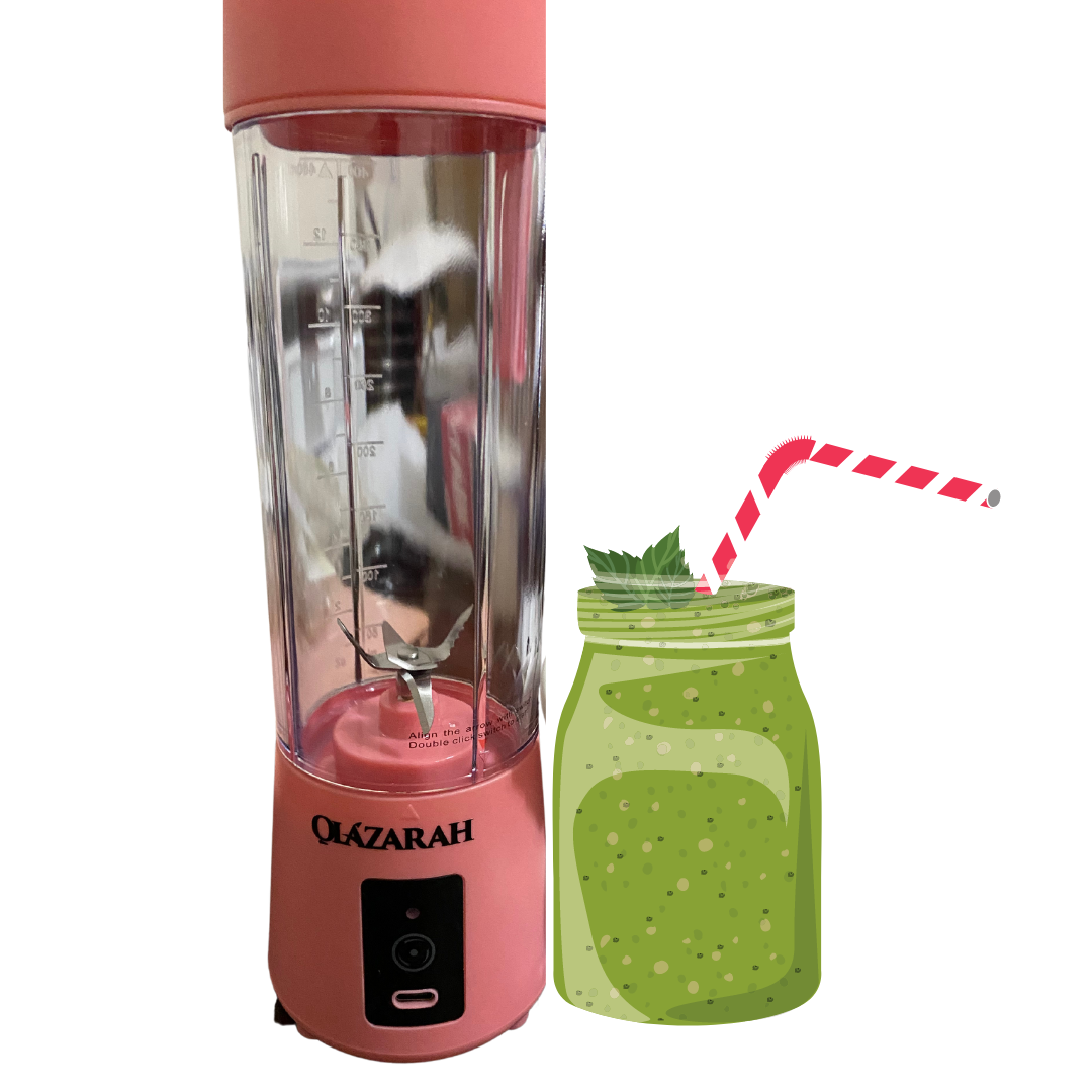 Portable Blender USB blender 400 ml w/6-leaf 304 Stainless Steel Blade, Personal Blender on the Go, 13 oz