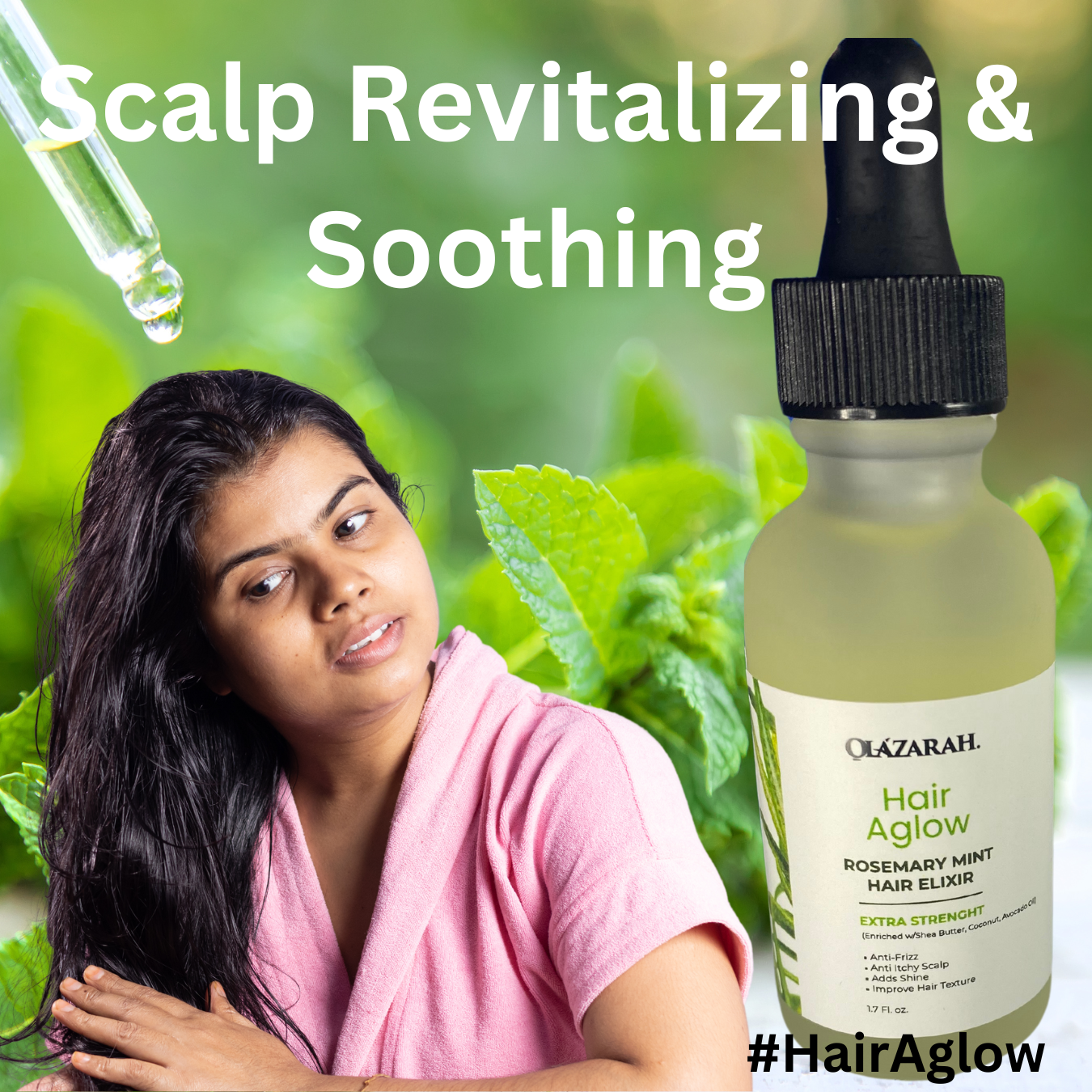 Rosemary Mint Hair Elixir - Soothes Scalp, Enhances Texture, Adds Shine, 1.07 fl. oz.