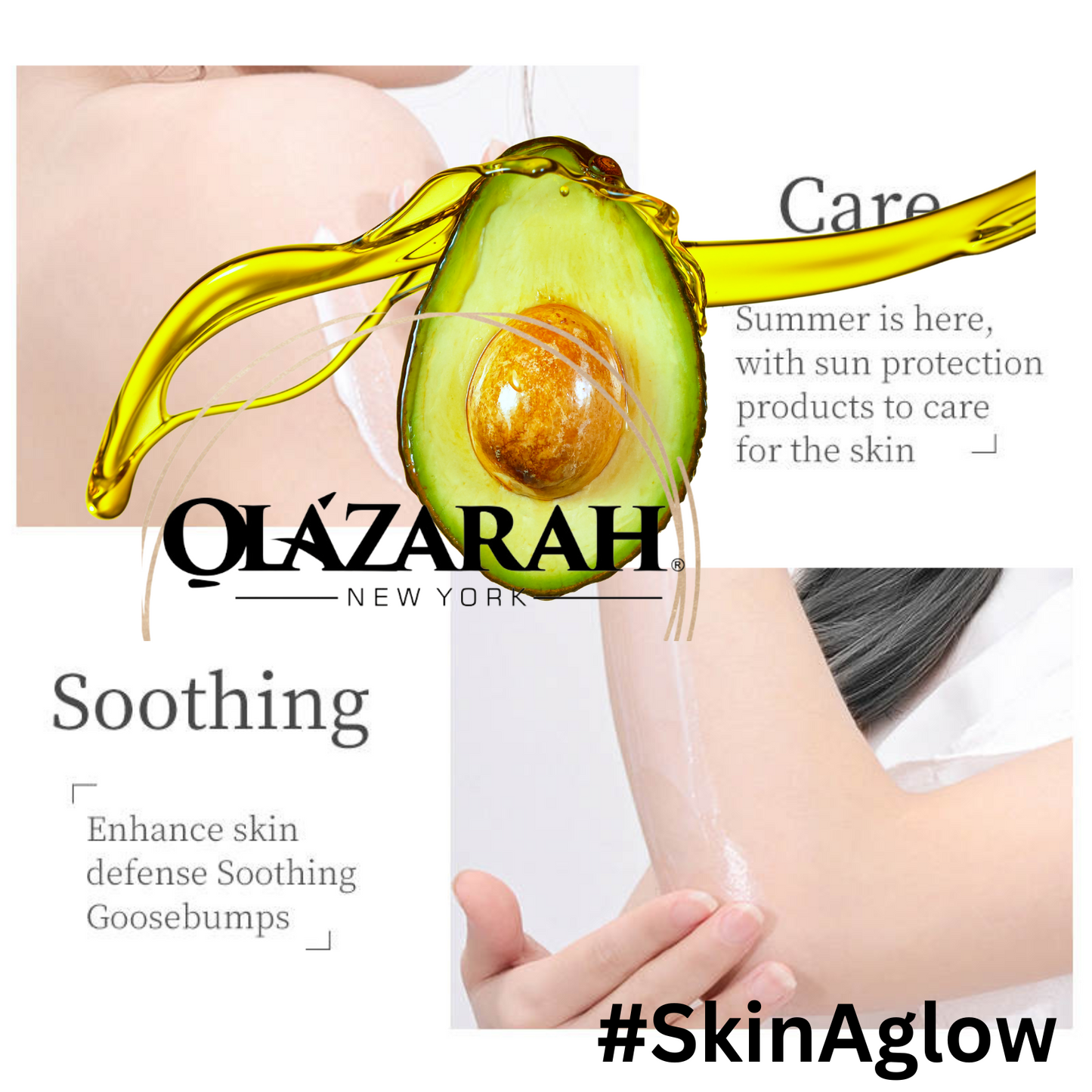 OlaZarah Organic Avocado Hydrating Moisturizing Lotion for All Skin Types, Suitable for Sensitive Skin, 17 oz