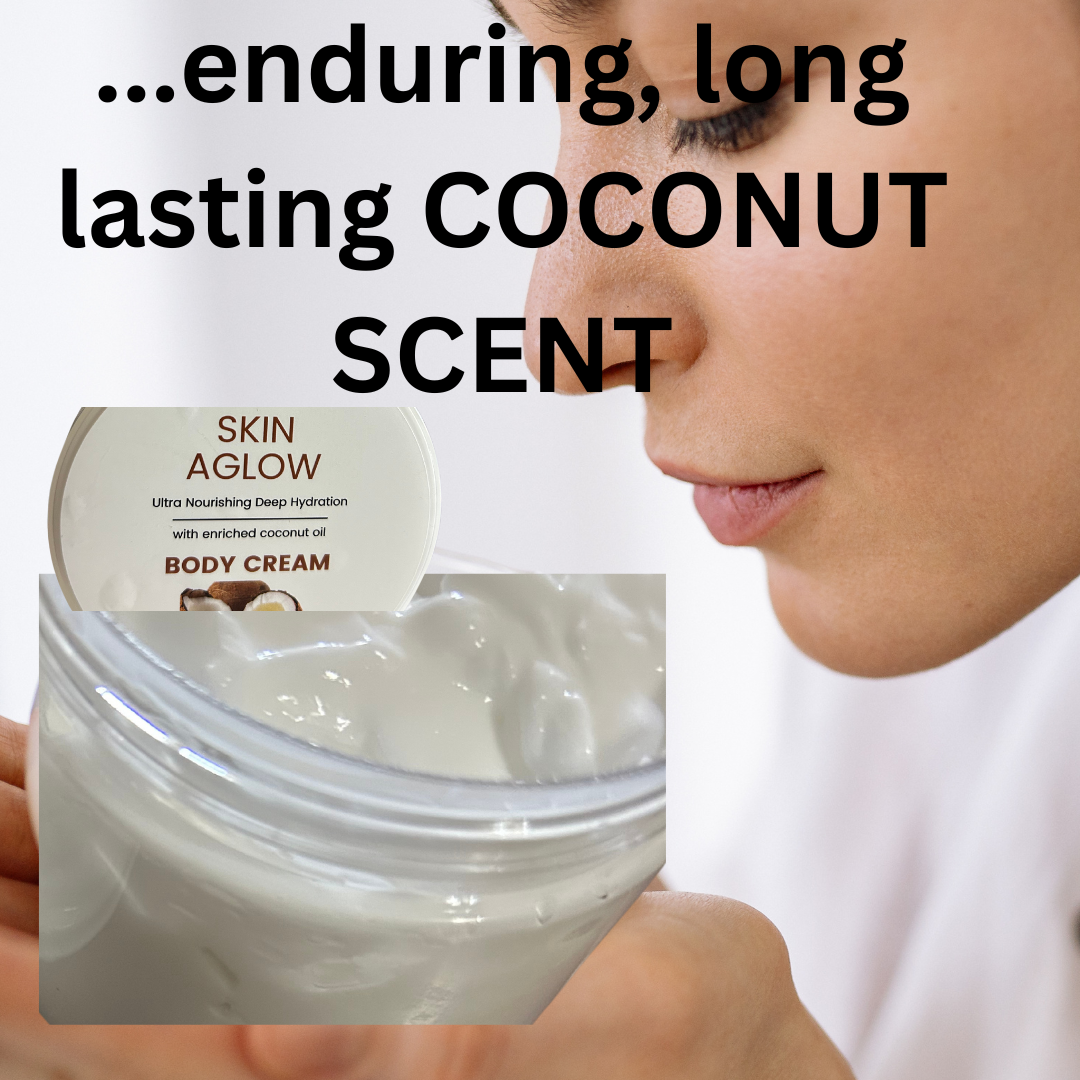 Coconut Body Cream w/Ultra Nourishing Deep Hydration for Lasting Moisture, Smoothness, Silky Soft Skin: Infused w/Organic Coconut oil, 10 oz