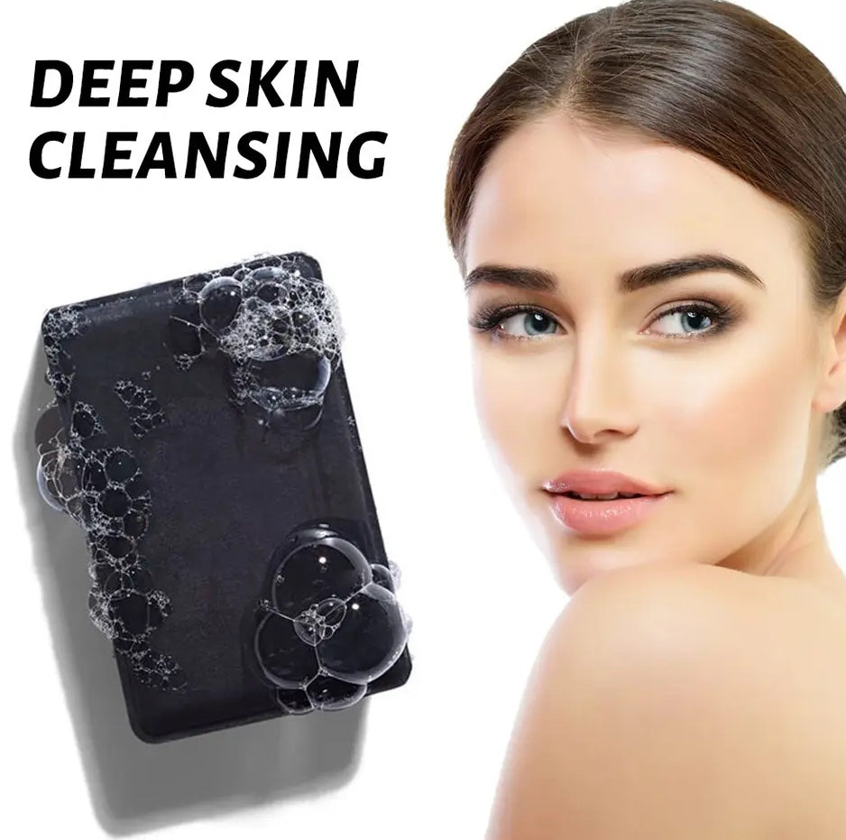 Natural African Black Soap, Snail Bamboo Charcoal, Deep Cleaning Repair Damaged Skin Anti Freckle, (6pcs), 12 oz