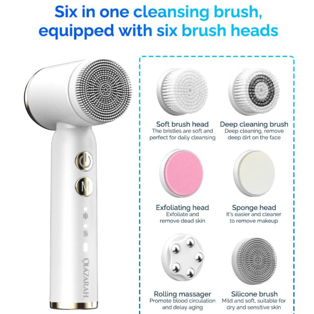 Facial Cleansing Exfoliating Face Wash Brush, Rechargeable Waterproof LCD Display Screen , 6 oz