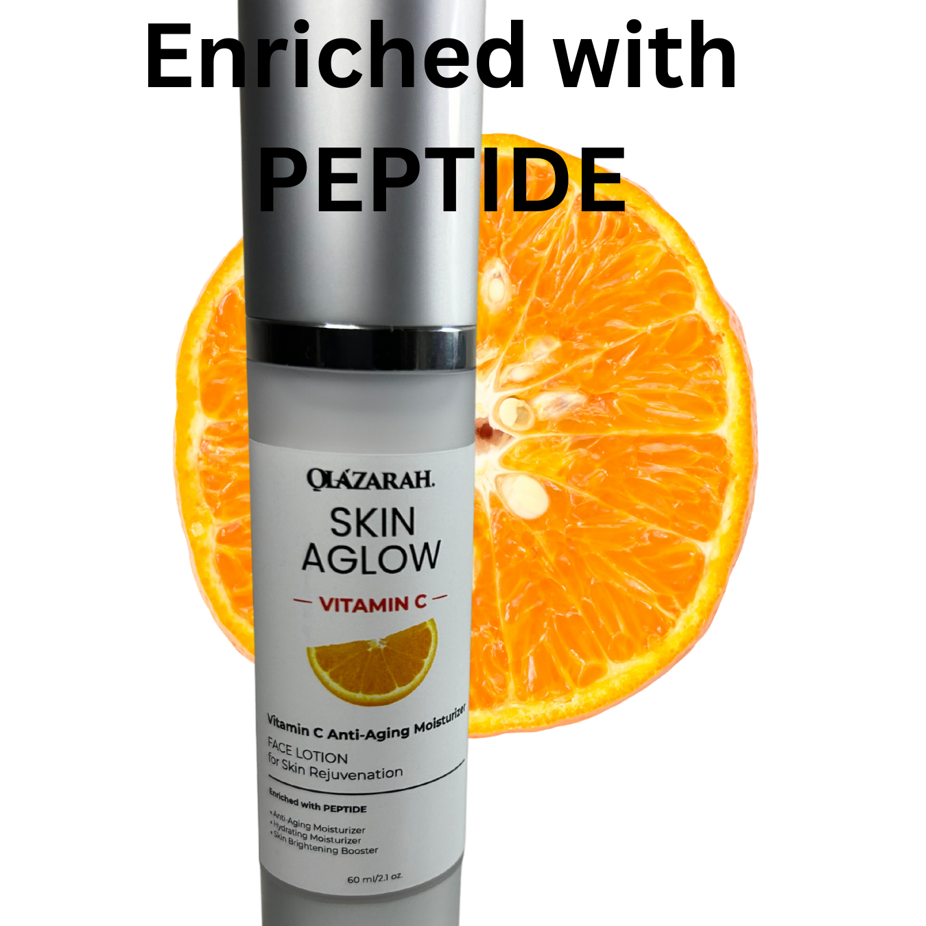 Skin Aglow Vitamin C Anti-Aging Moisturizer – Peptide-Enriched Face Lotion for Skin Rejuvenation, 2.1 Fl. oz.