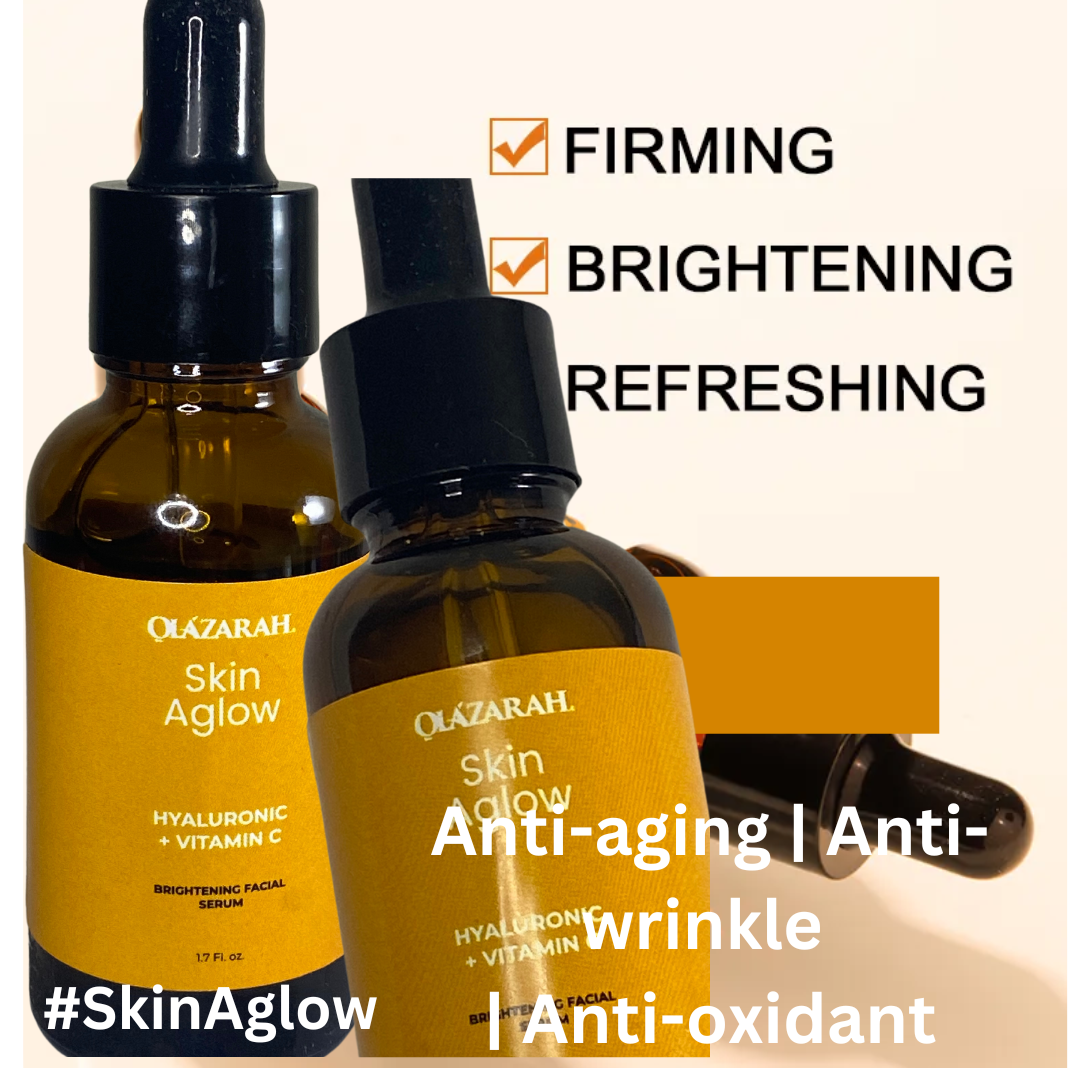 Skin Aglow Hyaluronic + Vitamin C Anti-Aging, Anti Wrinkles, Brightening Facial Serum for Women, 1.7 fl. oz