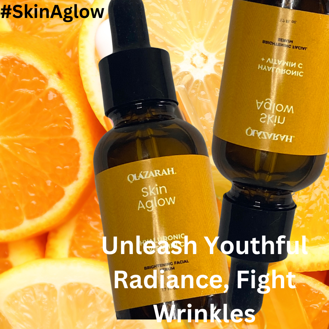 Skin Aglow Hyaluronic + Vitamin C Anti-Aging, Anti Wrinkles, Brightening Facial Serum for Women, 1.7 fl. oz