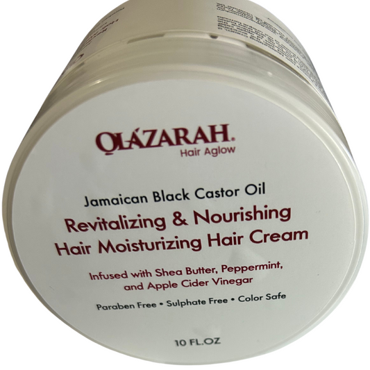 Jamaican Black Castor Oil Revitalizing & Nourishing & Moisturizing Hair Cream, Infused with Shea Butter, Peppermint, and Apple Cider Vinegar, (6 pcs, 10 Fl. oz. each)