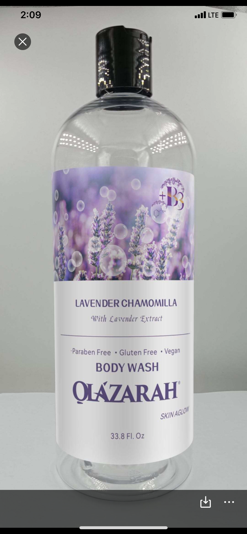 Lavender Chamomilla w/Lavender Extract Body Wash, Paraben Free, 33 fl. oz