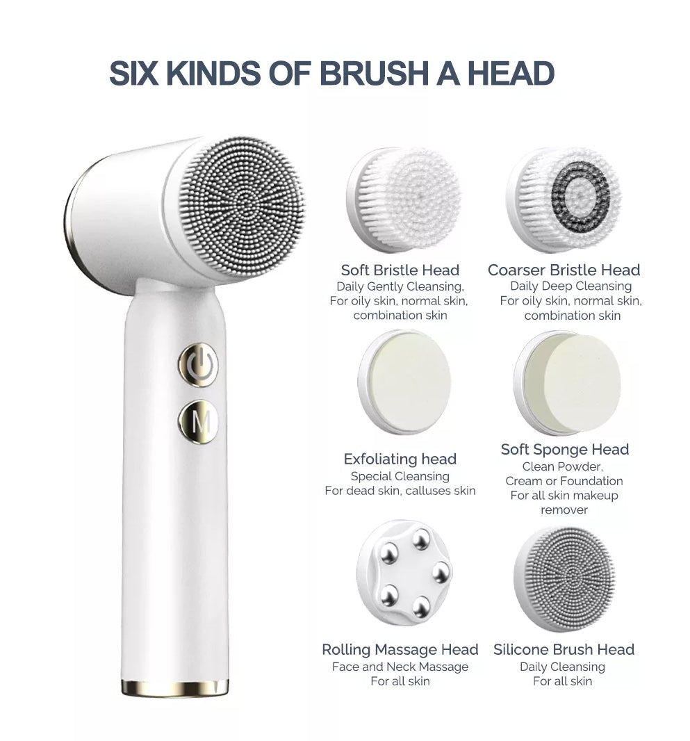 Facial Cleansing Exfoliating Face Wash Brush, Rechargeable Waterproof LCD Display Screen , 6 oz