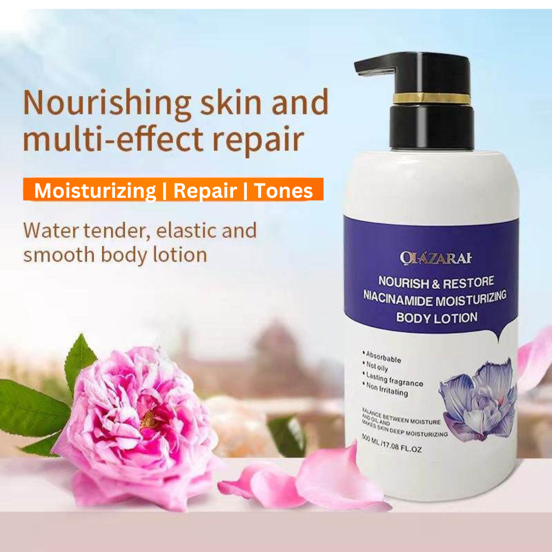 Nourish & Restore Niacinamide Body Lotion - Hydrating, Anti-Aging Moisturizer for Smooth Skin, (2 pcs), 34  fl. oz