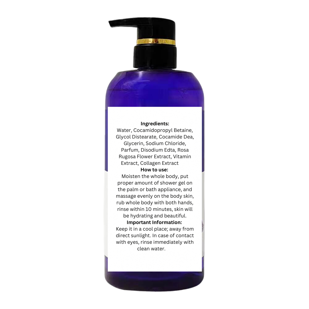 Collagen Glow Shower Gel: Soothing Lavender, Light Fragrance, Dye-Free Hydration, for All Skin types, 25 fl. oz