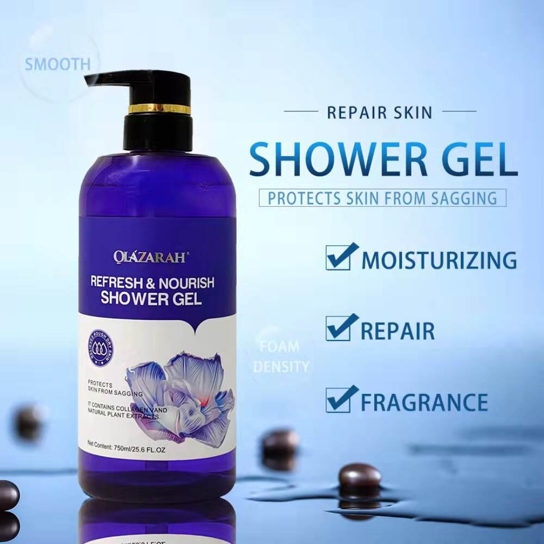 Collagen Glow Shower Gel: Soothing Lavender, Light Fragrance, Dye-Free Hydration, for All Skin types, 25 fl. oz