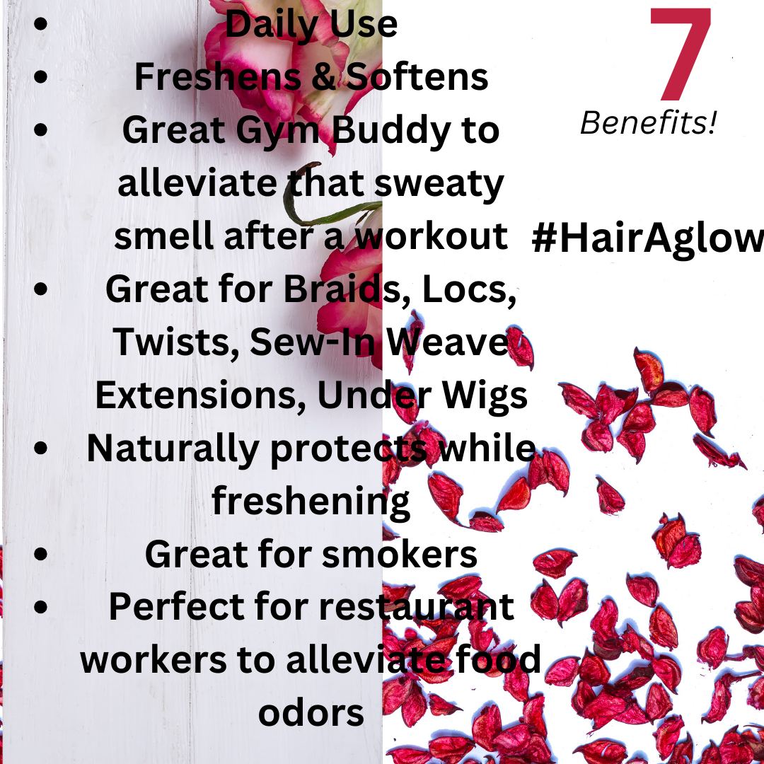 Hair Aglow Fragrant Hair Perfume, Infused w/Rose Essential Oil For 24 Hour Protection, Freshening, Odor, and Sweat for Women, 4 Fl. oz.