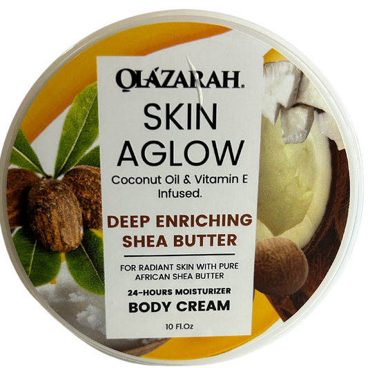 Shea Butter Body Cream w/Organic Coconut Oil for 24-Hour Hydration and Glowing Skin, (6 pcs, 10 Fl. oz Each)