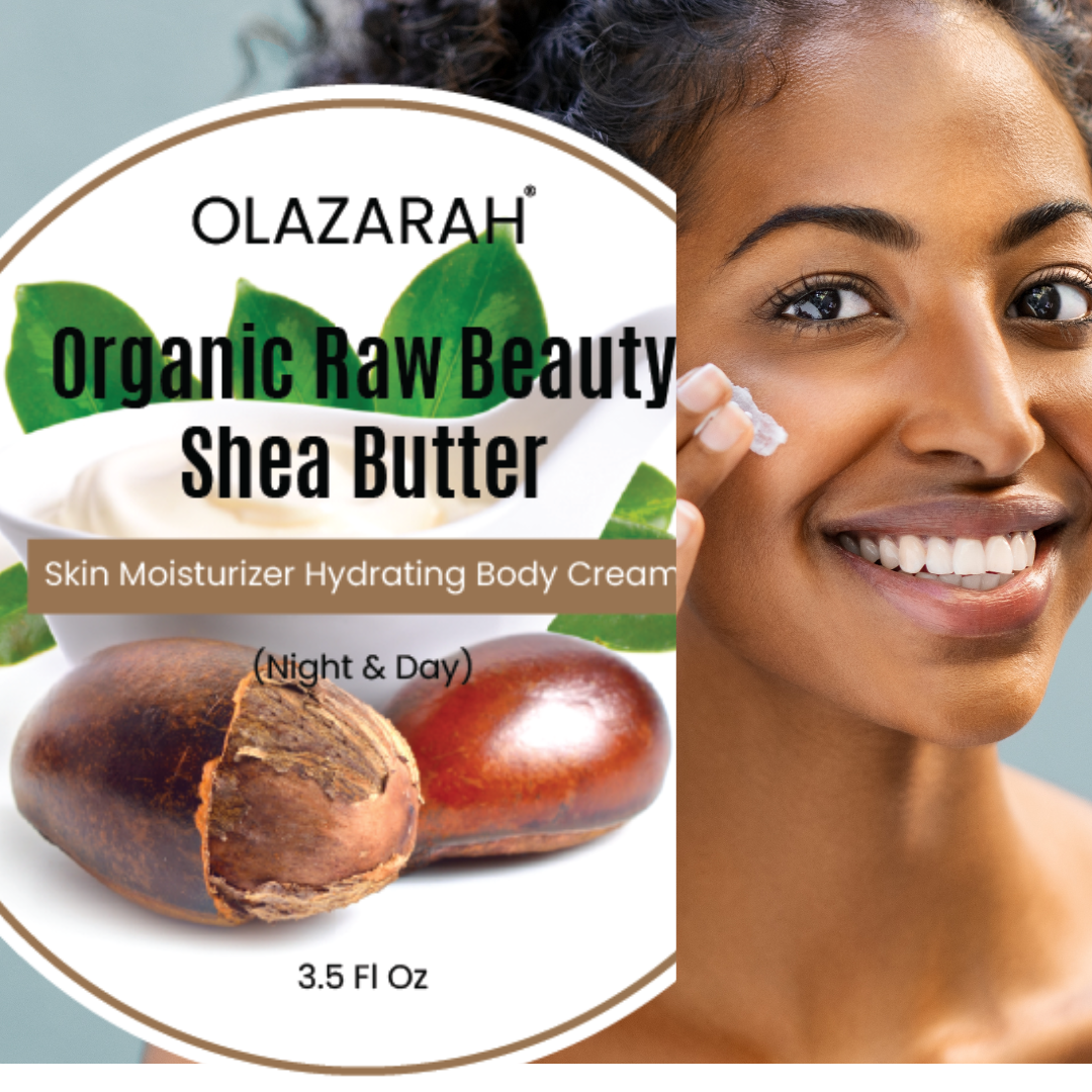 Organic Raw Beauty Shea Butter | Skin Moisturizer Hydrating Body Cream (Night/Day), 3.5 Fl Oz